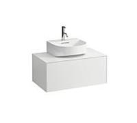 Tiroir sonar courant, 1 tiroir, pour lavabos à main montés en haut H816341, H816342, découpe centrale, H4054410341701, Couleur: Neige (blanc mat)
