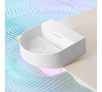 LAUFEN Sondeur courant pour lavabo, sans trou pour robinet, sans trop-plein, 340x340mm, avec couvercle en céramique pour robinet de vidange, blanc, H8123400001121, Couleur: Blanc