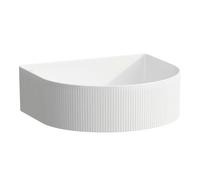 LAUFEN Sondeur courant pour lavabo avec texture, sans trou pour robinet, sans trop-plein, 410x365mm, avec couvercle en céramique pour robinet de vidange, blanc, H8123437571121, Couleur: Neige (blanc m
