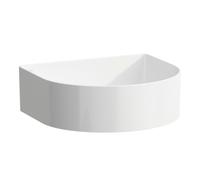 LAUFEN Sondeur courant pour lavabo, sans trou pour robinet, sans trop-plein, 410x365mm, avec couvercle en céramique pour robinet de vidange, blanc, H8123420001121, Couleur: Blanc