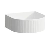 LAUFEN Sondeur en marche Cuvette de lavabo avec texture, sans trou pour robinet, sans trop-plein, 340x340mm, avec couvercle en céramique pour robinet de vidange, blanc, H8123417571121, Couleur: Neige
