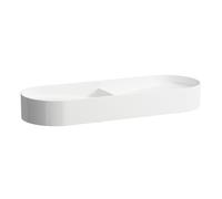 LAUFEN Sondeur mobile à double lavabo, sans trou pour robinet, sans trop-plein, 1000x370mm, avec couvercle en céramique pour robinet de vidange, blanc, H8123480001121, Couleur: Blanc