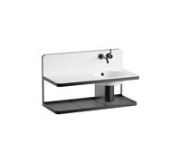 Laufen Plan de toilette STEEL19 suspendu tablette gauche sans trou robinet trop-plein 1000x490 blanc
