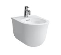 LAUFEN The New Classic bidet mural, 1 trou pour robinet, avec trop-plein, fixation non apparente, H8308517573021, Couleur: Neige (blanc mat)