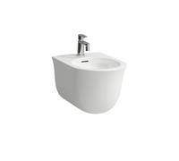 LAUFEN The New Classic bidet mural, 1 trou pour robinet, avec trop-plein, fixation non apparente, H8308514003021, Couleur: Blanc avec LCC