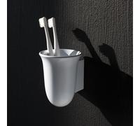 The new classic porte-brosse à dent mural en céramique 105x125x145mm blanc mat - LAUFEN H8738547570001