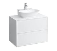 LAUFEN The New Classic Sideboard, 2 tiroirs, 775x455x600mm, pour lave-mains à poser H816852, H4060140851701, Couleur: Neige (blanc mat)