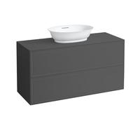 LAUFEN The New Classic Sideboard, découpe au centre, 1175x455x600mm, 2 tiroirs, pour bac à linge H812852/3, H4060220856271, Couleur: Trafic gris