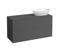 LAUFEN The New Classic Sideboard, découpe à droite, 1175x455x600mm, 2 tiroirs, pour bac à linge H812852/3, H4060840856271, Couleur: Trafic gris