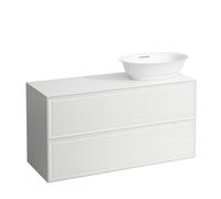 LAUFEN The New Classic Sideboard, découpe à droite, 1175x455x600mm, 2 tiroirs, pour bac à linge H812852/3, H4060840851701, Couleur: Neige (blanc mat)
