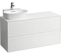 Laufen Meuble 2 tiroirs New Classic 120 – découpe à gauche – Blanc mat H4060870851701