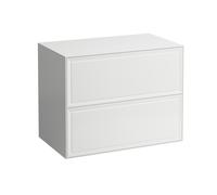 LAUFEN The New Classic Sideboard, sans découpe, 2 tiroirs, 775x455x600mm, H4060160856311, Couleur: Blanc brillant