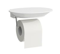 LAUFEN The New Classic Support de papier toilette, céramique saphir, H8738530000001, Couleur: blanc, porte-rouleau chromé