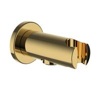 LAUFEN Twin Coude de raccordement, avec support de douche, saillie 42mm, avec clapet anti-retour, rosace ronde, HF504778463000, Couleur: PVD or