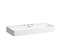 LAUFEN vasque Val H8102877571081 avec trop-plein, avec 3 trous pour robinetterie, blanc mat, 95x42cm, encastrable sous