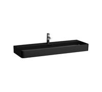 Laufen VAL - Lavabo, 120x42 cm, avec trop-plein, trou pour robinet, noir mat H8102897161041