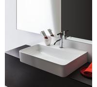 Laufen Lavabo à poser Val – 1 trou, sans trop-plein, face inférieure meulée, 550×420×115mm blanc mat