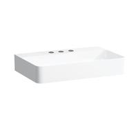 LAUFEN VAL lavabo à poser, 3 trous pour robinet, sans trop-plein, US fermé 650x420mm, H8162840001581, Couleur: Blanc