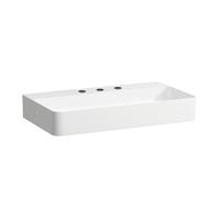 LAUFEN VAL lavabo à poser, 3 trous pour robinet, sans trop-plein, US fermé 750x420mm, H8162857571581, Couleur: blanc mat