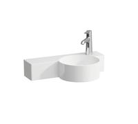 LAUFEN VAL lave-mains, 1 trou de robinetterie à droite, sans trop-plein, 550x315mm, tablette à gauche, H8152844001141, Couleur: Blanc avec LCC