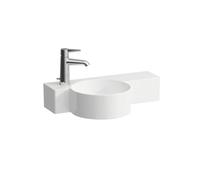 LAUFEN VAL Lave-mains, 1 trou de robinetterie à gauche, avec trop-plein, 550x315mm, tablette à droite, H815283A001051, Couleur: Blanc avec LCC Active