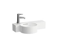 LAUFEN Val lave-mains H8152834008111 55x31,5cm, étagère à droite, avec trop-plein, avec trou pour robinet, blanc , match1 LCC