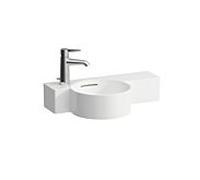 LAUFEN Val lave-mains H8152830001051 55x31,5cm, étagère à droite, avec trop-plein, avec trou pour robinet à gauche, blanc