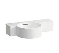 LAUFEN VAL lave-mains, 1 trou de robinetterie à gauche, sans trop-plein, 550x315mm, tablette à droite, H8152830001131, Couleur: Blanc