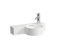 LAUFEN Val lave-mains H8152840001061 55x31,5cm, étagère à gauche, avec trop-plein, avec trou à droite , blanc