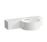 LAUFEN Val lave-mains H8152847571091 55x31,5cm, tablette à gauche, avec trop-plein, sans trou pour robinetterie, blanc mat