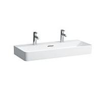 LAUFEN vasque Val H8102877571071 avec trop-plein, avec 2 trous pour robinetterie, blanc mat, 95x42cm, encastrable sous