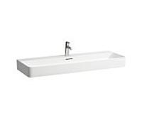 LAUFEN vasque Val H8102894001041 avec trop-plein, avec trou pour robinet 2000 blanc LCC, 120x42cm, encastrable sous