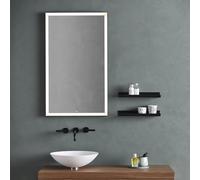 Miroir rectangulaire Laufen YVA H4484700YV4501 , 500 x 40 x 1000 mm, éclairage LED, interrupteur tactile marche/arrêt/variateur, noir mat