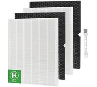 Laukowind 116130 Lot de 2 filtres de rechange 116130 H pour purificateur d'air Winix 5500-2 et modèles AM80-2, comprend 2 filtres HEPA Ture + 2 préfiltres à charbon actif (blanc)