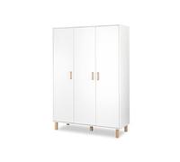 LAURA Armoire penderie 3 portes avec étagères + 3 tiroirs 195x137 Blanc | Un grand volume de rangement pour organiser vêtements, linge et accessoires tout en gardant la chambre bien ordonnée.