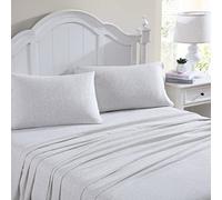 Laura Ashley Accueil - Draps de lit en Flanelle de Coton brossé pour Plus de Douceur et de Confort (Gris Chelsie Vine Grey, lit Simple)