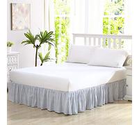 Laura Ashley Accueil - Jupe de lit à Volants en Coton, décoration d'intérieur légère avec Style Classique (Bleu, lit Double)