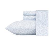 Laura Ashley Accueil Parure de lit en Satin de Coton Doux pour lit jumeau - Élégante décoration d'intérieur Lisse et Respirante (Blossoming Blue, 3 pièces, lit Simple)