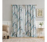 Laura Ashley Belvedere Lot de 2 Rideaux de fenêtre avec Passe-Tringle, 274,3 cm de Long, Toile filtrant la lumière, Bleu Clair