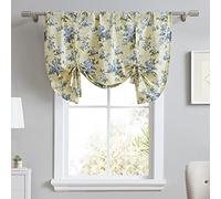 Laura Ashley - Cantonnière en Coton, élégante et légère pour décoration d'intérieur (Jaune cassé, 127 x 63,5 cm)