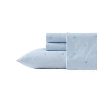 Laura Ashley - Draps pour Grand lit, Ensemble de literie en Percale de Coton, légère et Respirante, décoration d'intérieur (Tortue Vichy Bleu, Grand lit)