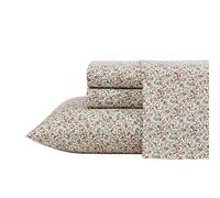 Laura Ashley - Draps pour lit Simple, Parure de lit en Percale de Coton, décoration d'intérieur Nette et fraîche (Emogene Burnt Orange, lit Simple)