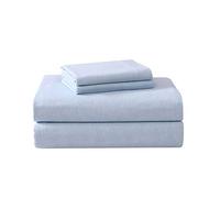 Laura Ashley Ensemble de draps en Flanelle de Coton brossé pour Plus de Douceur et de Confort (Bleu Serein, lit Simple)
