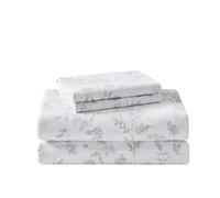 Laura Ashley - Ensemble de draps en Flanelle de Coton brossé pour Plus de Douceur et de Confort (Gris fana, lit Double)