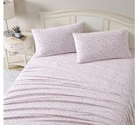 Laura Ashley - Ensemble de draps en Flanelle de Coton brossé pour Plus de Douceur et de Confort (Paisley Prance Pink, lit Simple)