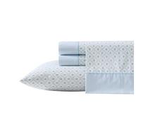 Laura Ashley - Ensemble de draps, literie en Percale de Coton Respirant, 200 Fils au Pouce carré, Poche Profonde, décoration d'intérieur Chic (Bleu Kate, lit Double)