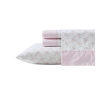 Laura Ashley - Ensemble de draps, literie en Percale de Coton Respirant, 200 Fils au Pouce carré, Poche Profonde, décoration d'intérieur Chic (Lynda Rose, lit Double)