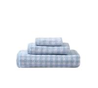 Laura Ashley - Ensemble de Serviettes, en Coton absorbantes et résistantes à la décoloration, décoration de Salle de Bain Rustique (Bleu Brillant, 3 pièces)