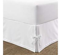 Laura Ashley Home Cache-sommier de Luxe de qualité hôtelière, Facile à Installer, Anti-Plis et résistant à la décoloration, Design élégant pour décoration d'intérieur, Coton satiné, Blanc, lit jumeau