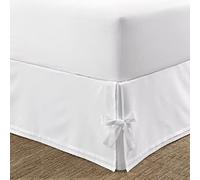 Laura Ashley Home Cache-sommier noué aux Angles, décoration de Chambre, résistant aux Plis et à la décoloration (Blanc, lit Queen Size)